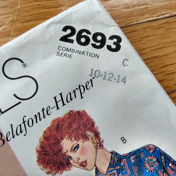 Vintage 80s Blouse Sewing Pattern Size 10-14 Shari Belafonte McCall's 2693 UNCUT - Picture 3 of 10